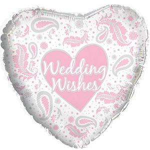 17" Wedding Wishes Paisley Foil Balloon