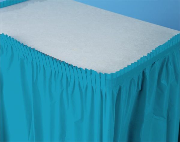 Turquoise 14'x29" Plastic Table Skirts