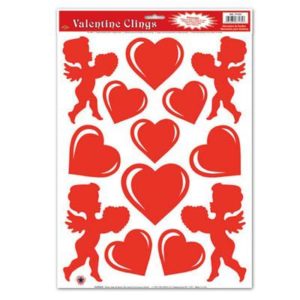 Heart and Cupid Window Cling