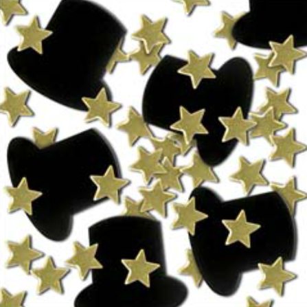 Top Hats and Gold Mini Stars 1oz Confetti