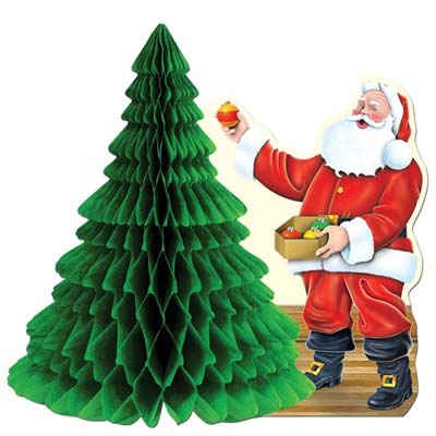 Santa with Tissue Tree Centerpiece