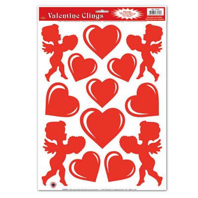 Heart and Cupid Window Cling