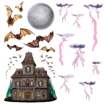 Haunted House & Night Sky Props