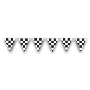 Black-White Checker 100ft Pennant Strings