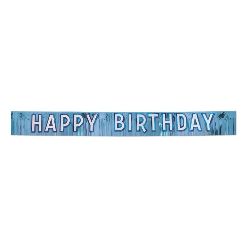 Metallic Happy Birthday Banner Blue