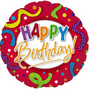 18" Happy Birthday Stripes & Dots Foil Balloon