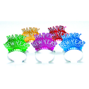 Glittered Happy New Year Tiaras -Bulk-