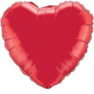 18" Heart Ruby Red Foil Balloons