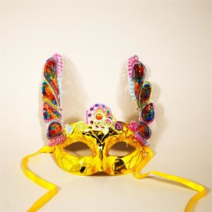 Sequin Wings Gold Mask