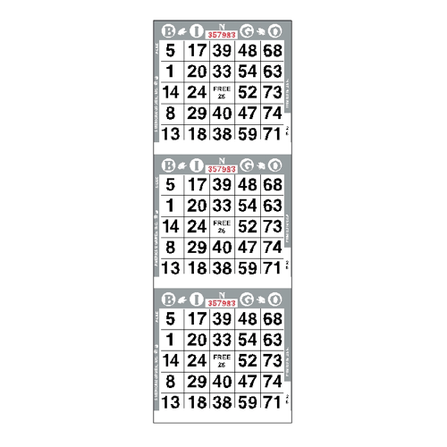3on Vertical Bingo Paper - Case