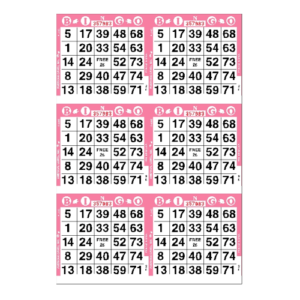 6on Vertical Bingo Paper - Case