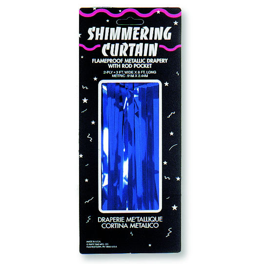 Blue Metallic Shimmering Curtain