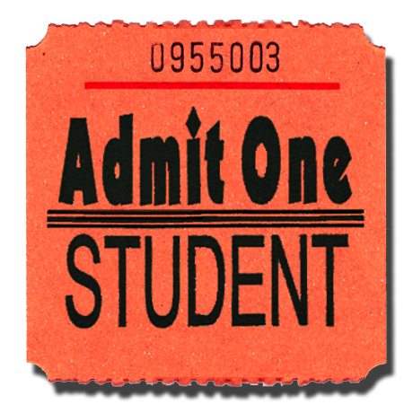 Admit One Student Roll Tickets Orange
