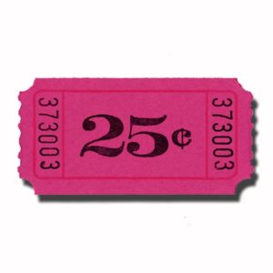 $.25 Single Roll Tickets Purple