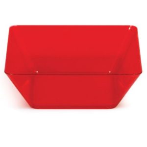 Plastic Square Bowl Red