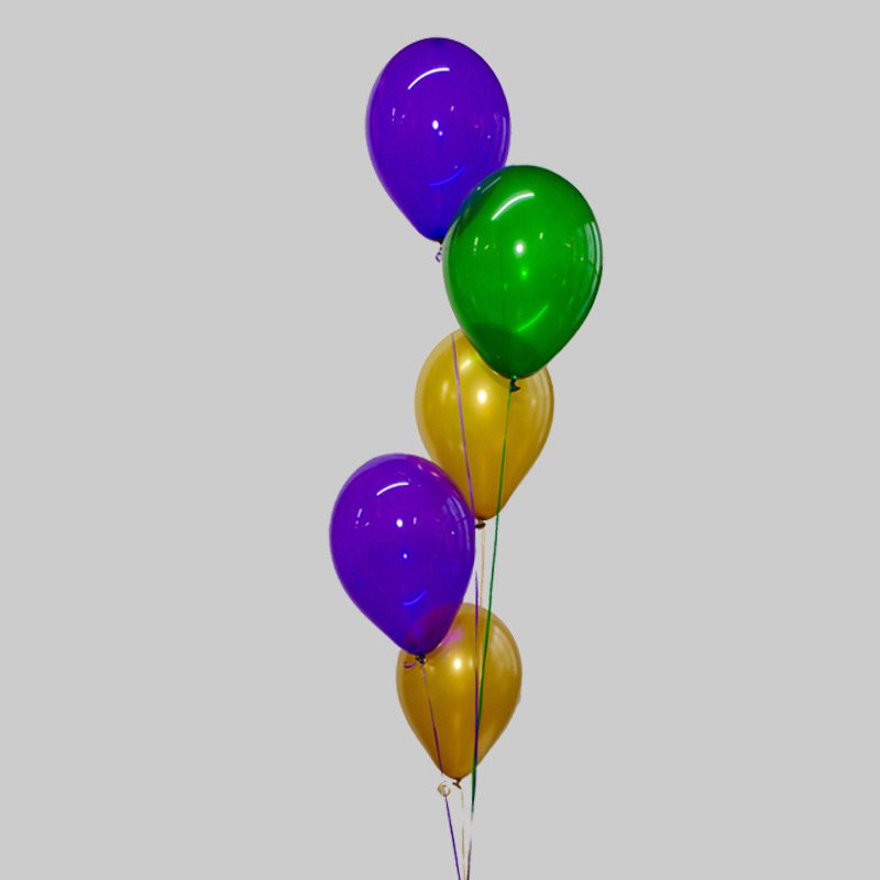 Gold Green & Purple Balloon Cluster