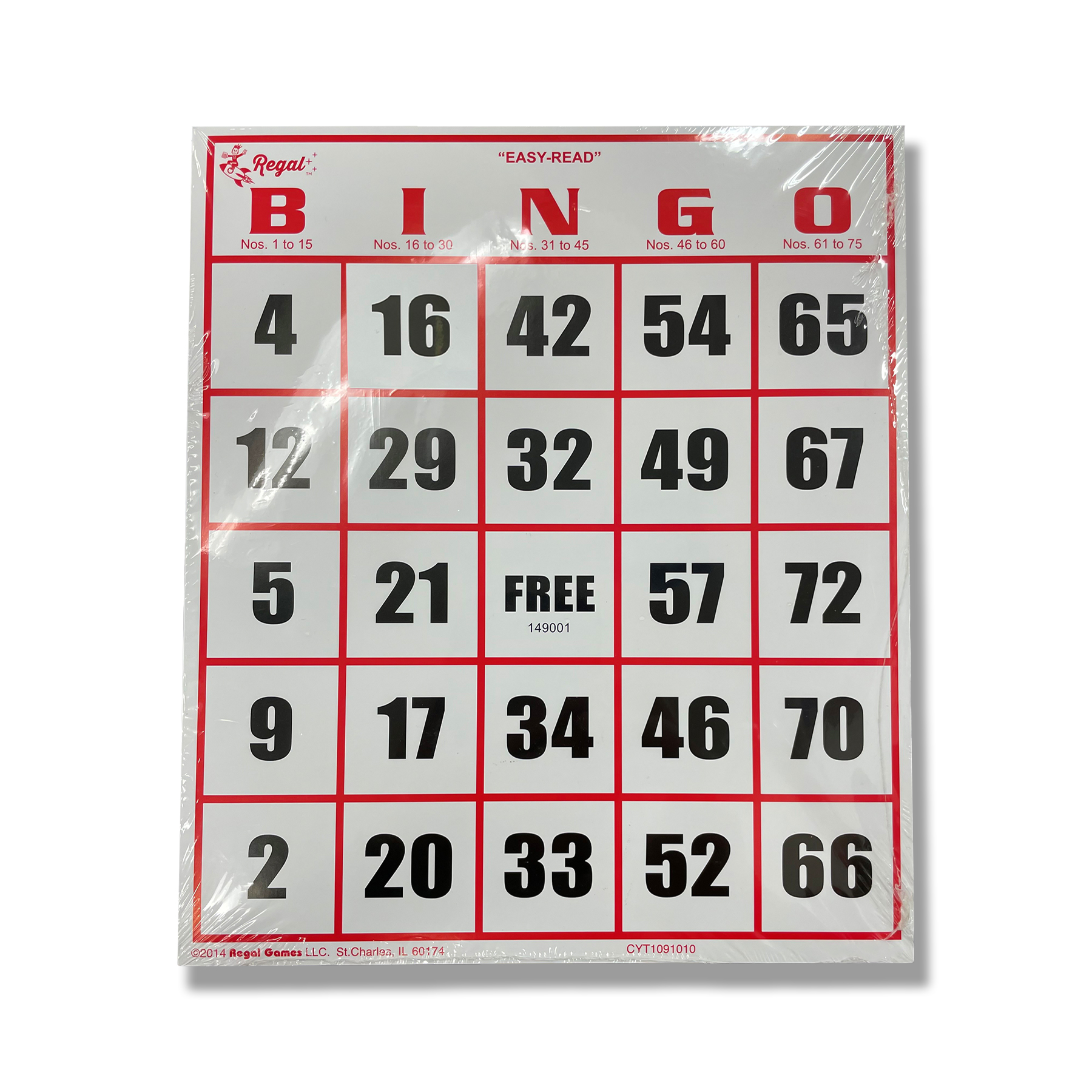 Easy-Read Bingo Cards