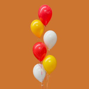 Red Amber & White Balloon Cluster