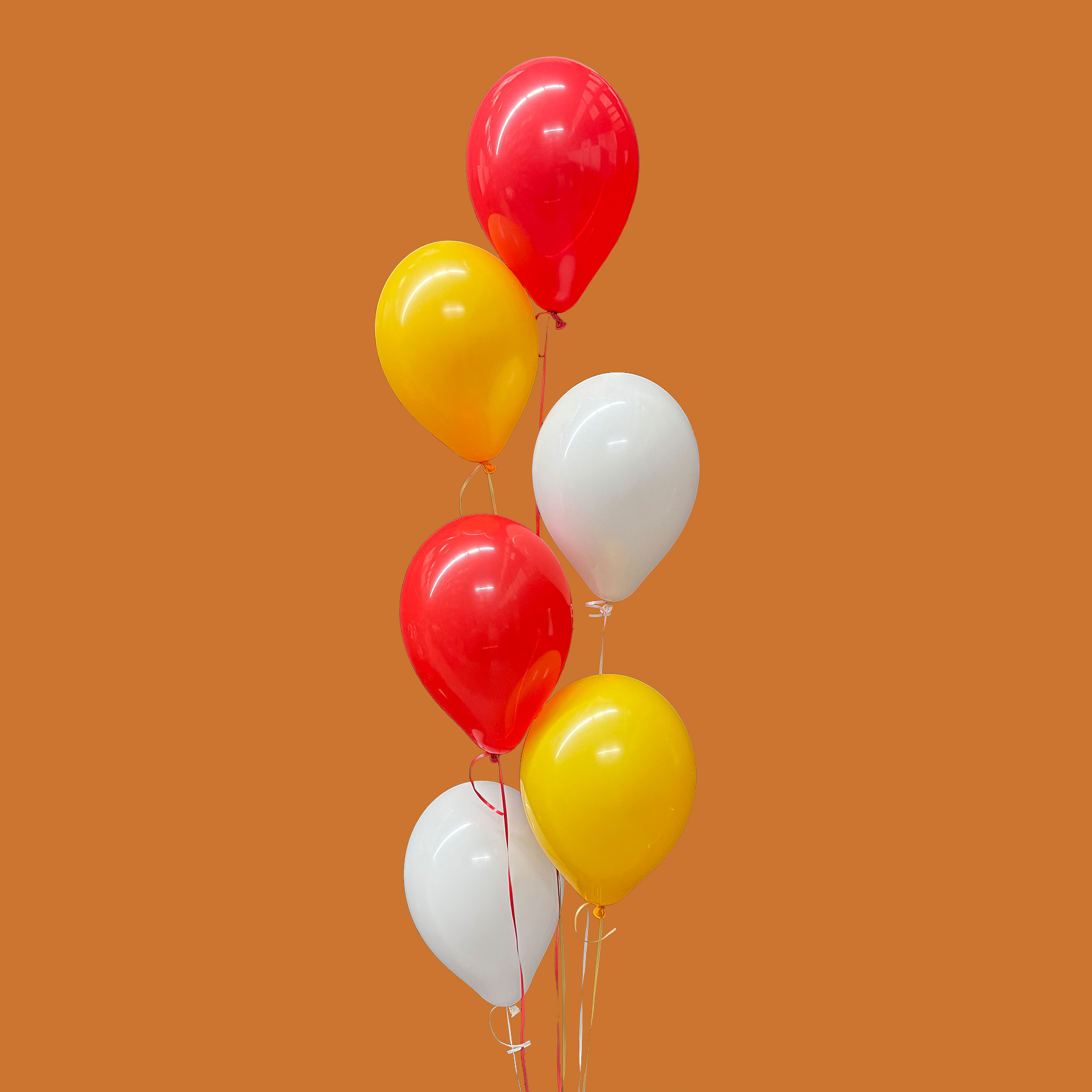 Red Amber & White Balloon Cluster