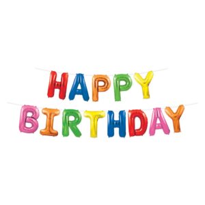 Happy Birthday Multi-Color Balloon Streamer
