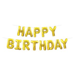 Happy Birthday Gold Balloon Streamer