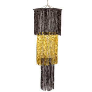 3-Tier Shimmering Chandeliers Black and Gold