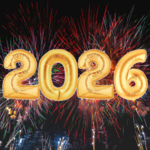 2026 Gold Foil Number Balloons